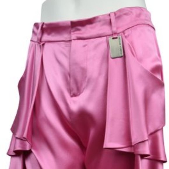 Thomas Wylde $995 Silk Pink Trouser Pants Size M - Picture 10 of 10